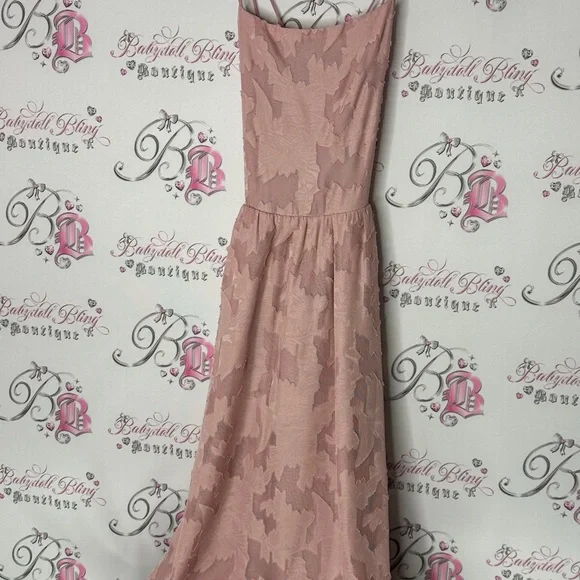 Dress open cross cross back flowers Elegant Pink Maxi Dress - Picture 3 of 7